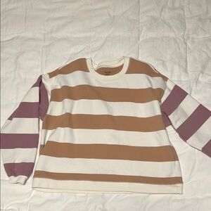 Striped Cream and Brown Sweatshirt